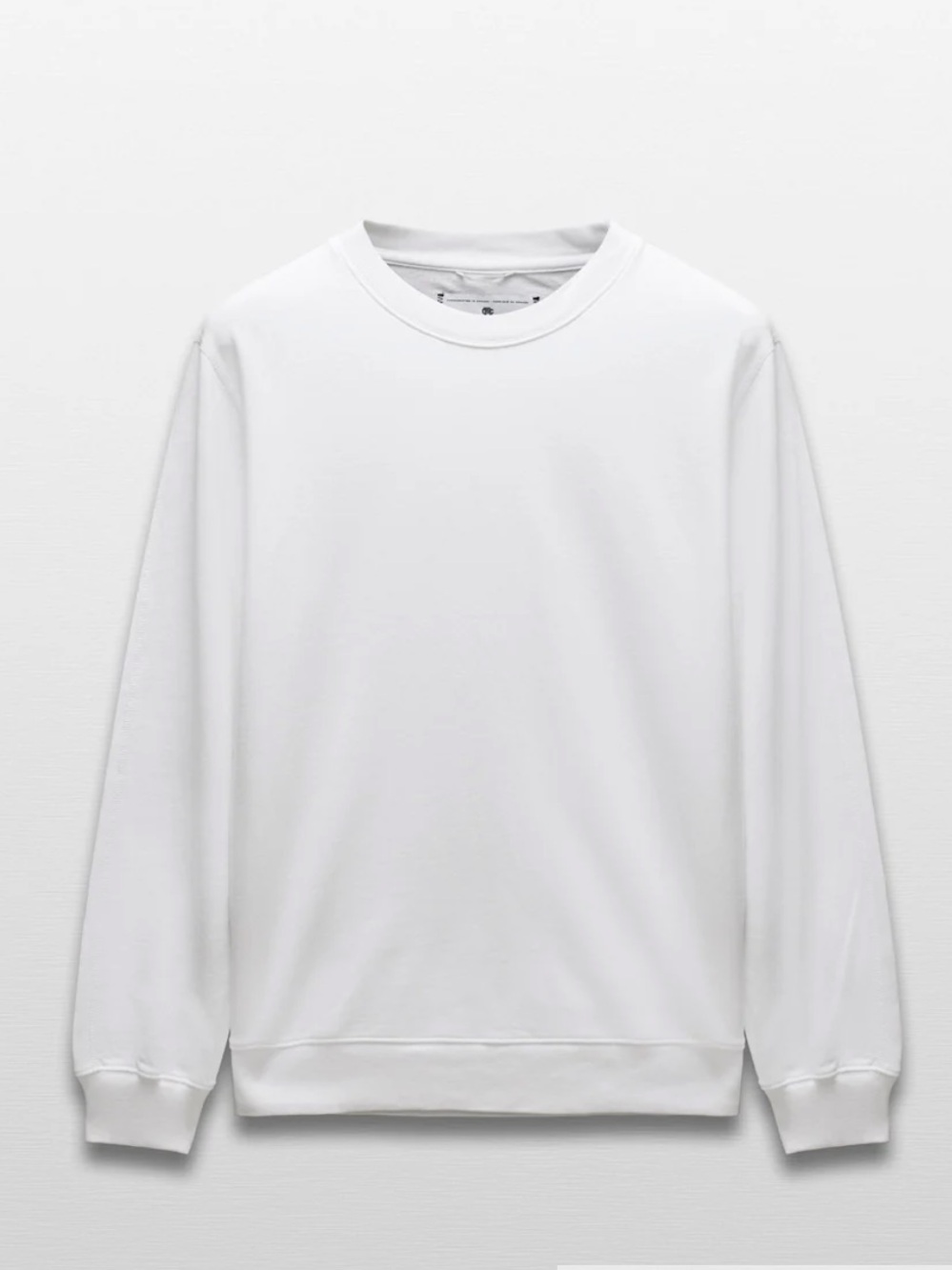 Reigning Champ White Men's Crewneck Terry Cotton Sweatshirt
